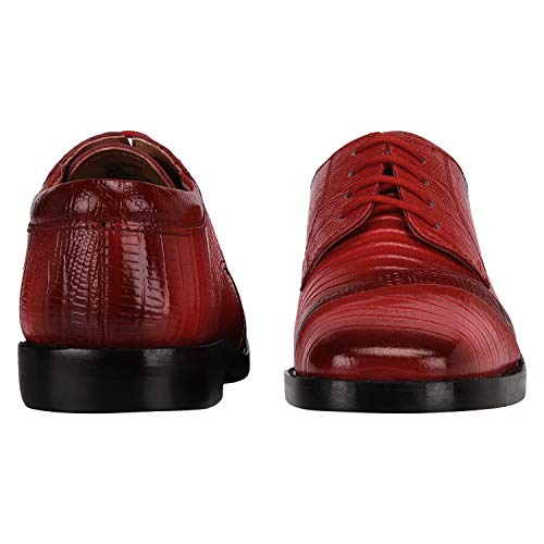 LIBERTYZENO Boys Lizard Print Genuine Leather Oxford Dress Shoes - Kids & Toddlers Lace-Up Formal Shoes for Easter, School, Wedding & Special Occasions