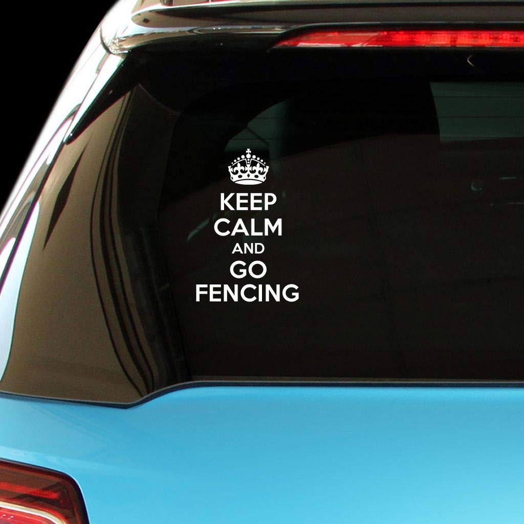 Keep Calm and Go Fencing - Motivational Vinyl Wall Decal Sticker for Car, Laptop, Office & Home Decor | Perfect for Sports Enthusiasts & Motivational Spaces