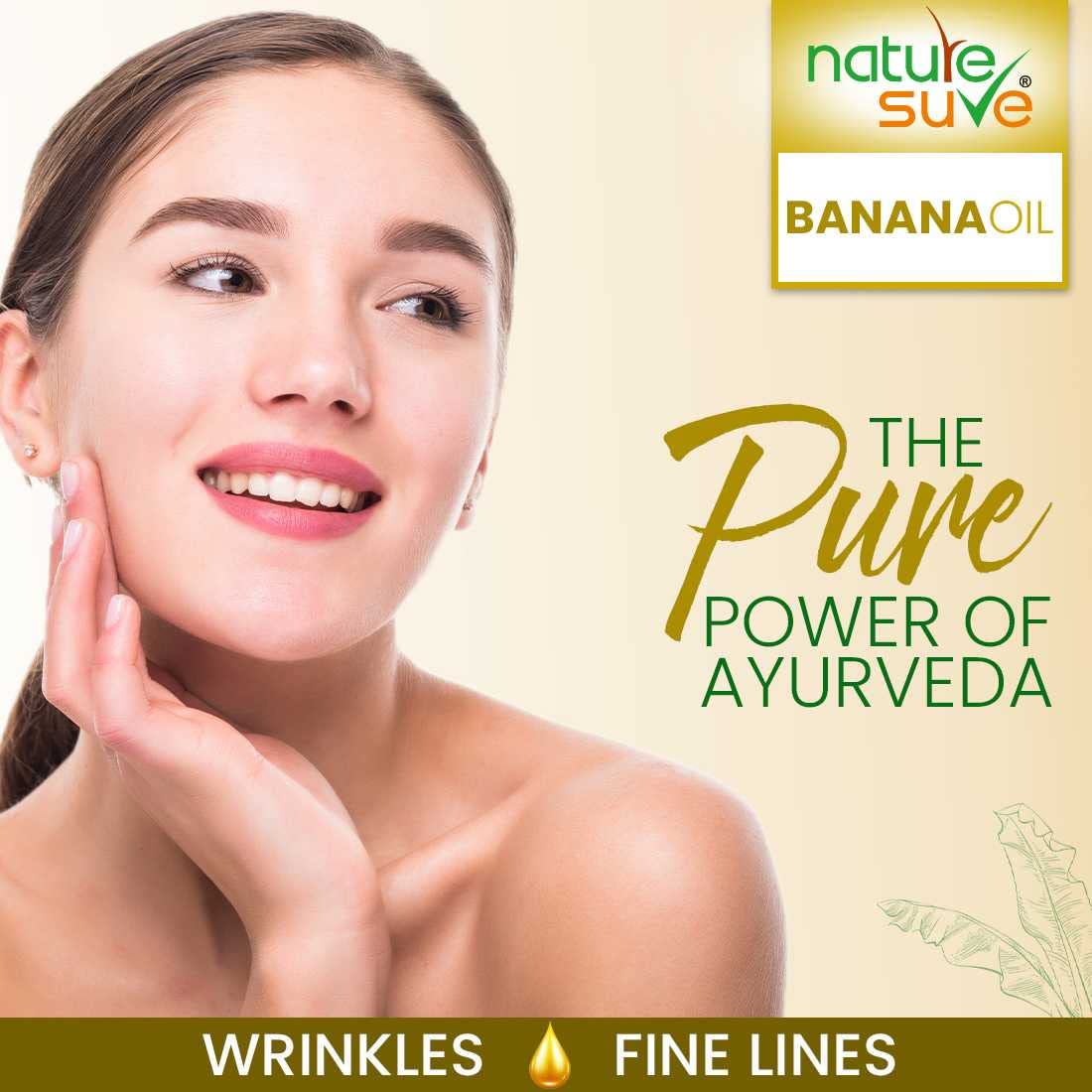 Nature Sure Banana Oil for Wrinkles & Fine Lines - Anti-Aging Facial Treatment for Men & Women (30ml) - Perfect for Daily Skincare Routine & Nighttime Moisturizing