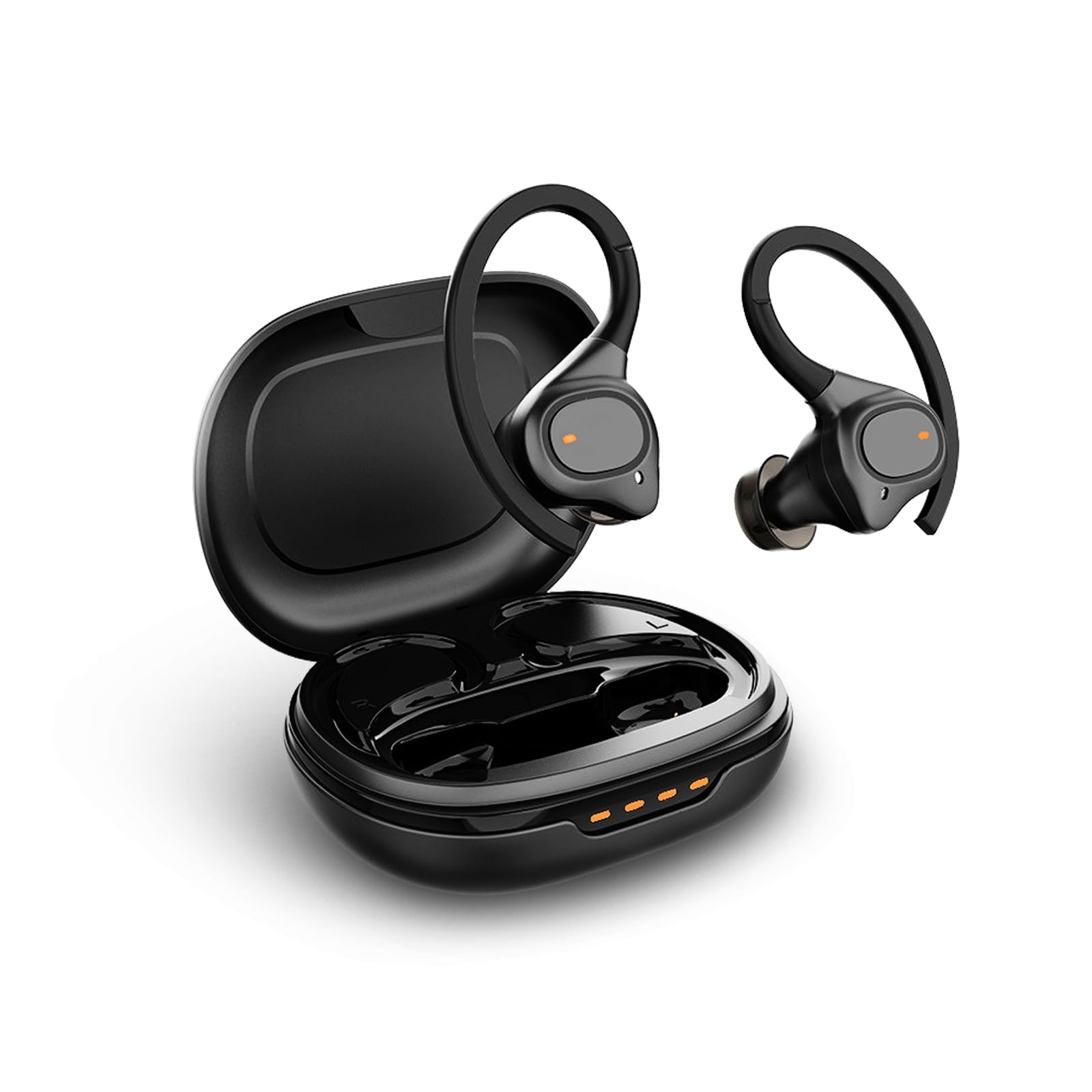 Wireless Bluetooth Workout Earbuds - Over Ear Headphones with IPX5 Waterproof, 50H Playtime & Charging Case - Compatible with iPhone - Perfect for Running, Gym & Sports Activities (Black)