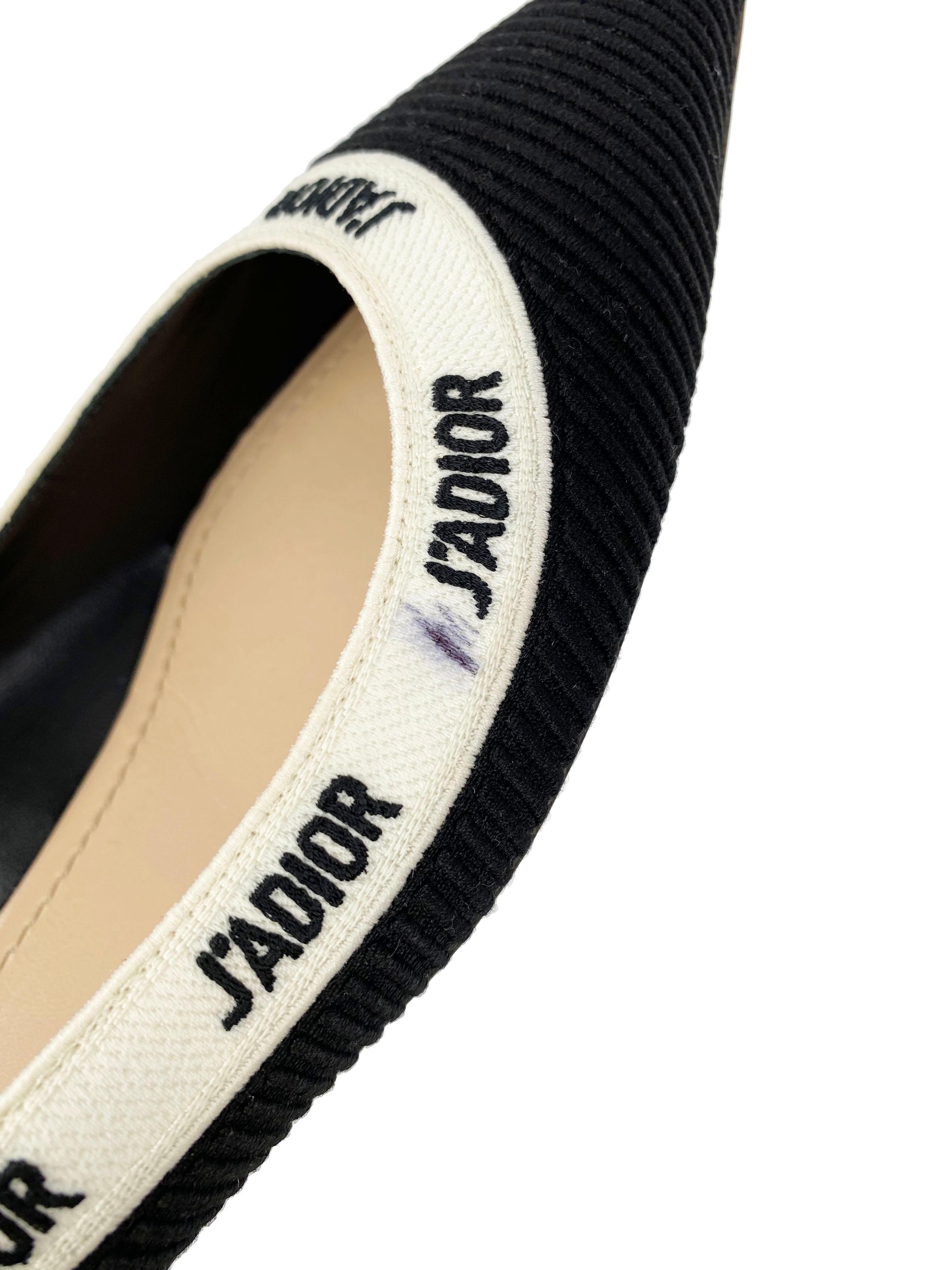 Dior Black J'adior Ballet Flats Women's Size 40 - Elegant Pointed Toe Flat Shoes for Women | Perfect for Office, Party & Casual Wear