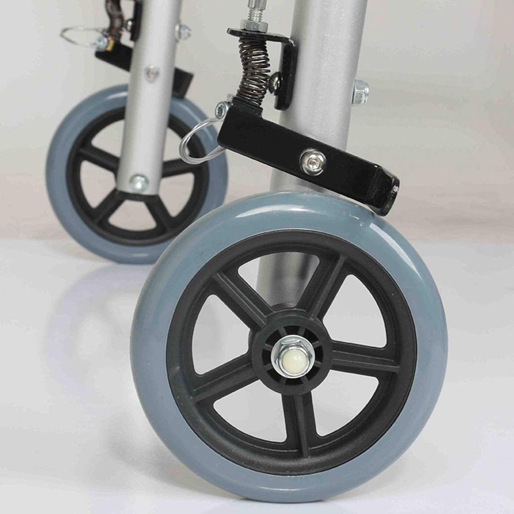 4-Wheel Folding Walker with Brakes - Adjustable Height, Lightweight & Portable Mobility Aid for Seniors & Handicapped - Includes Padded Seat | Ideal for Indoor/Outdoor Use, Elderly Assistance & Post-Surgery Recovery