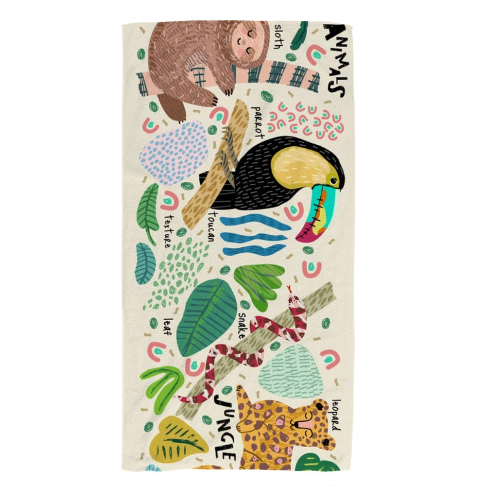 Premium Microfiber Bath Towel Set - Ultra Soft & Highly Absorbent Jungle Animal Print Beach Towels (30