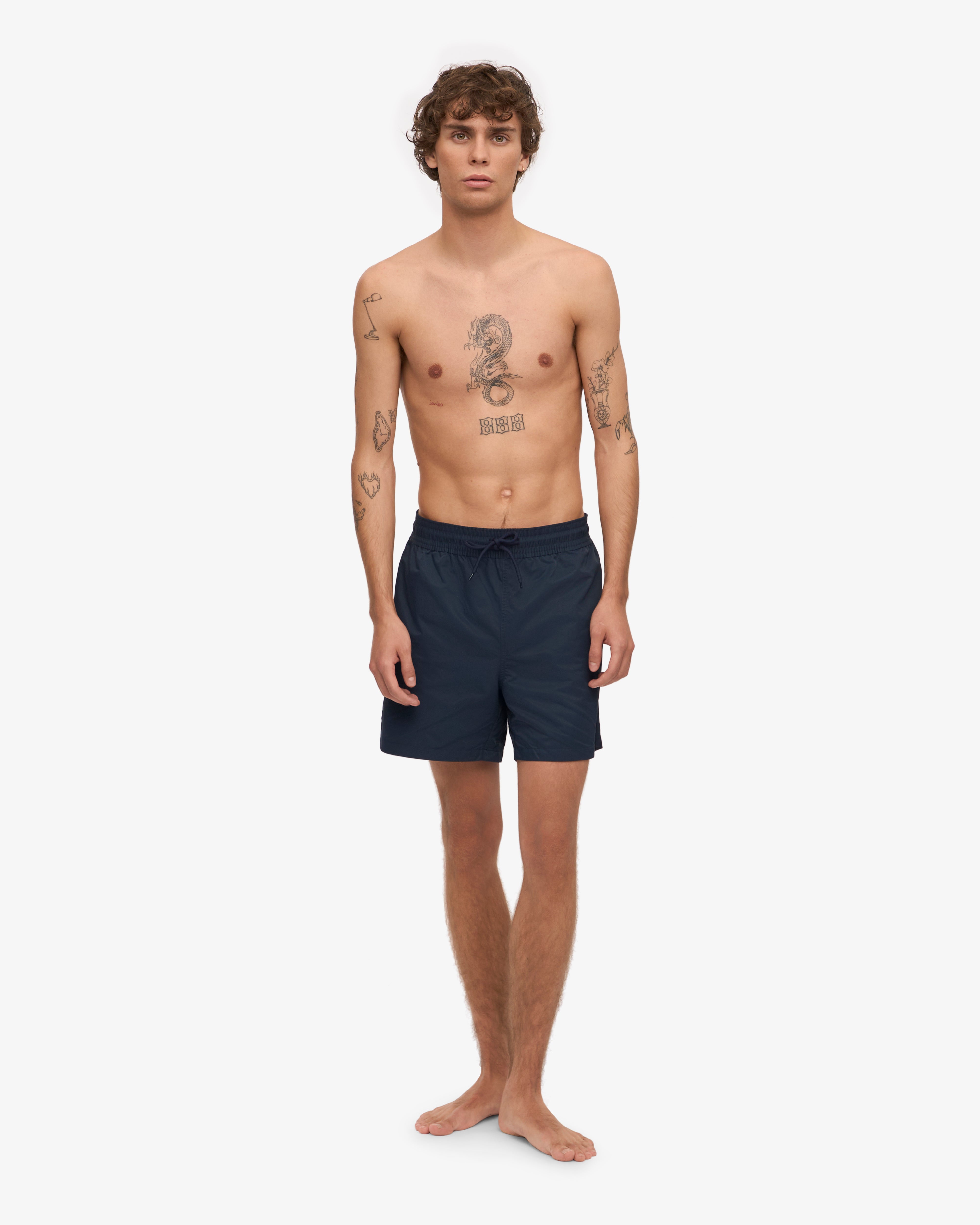 Men's Classic Swim Shorts - Quick-Dry, Comfortable Navy Blue Swim Trunks for Beach, Pool & Summer Vacation