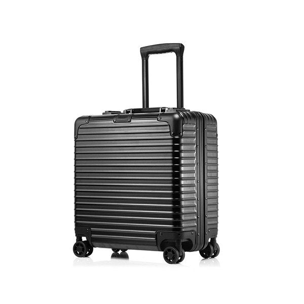 18 Inch Aluminum Rolling Luggage - Airline Approved Carry-On Suitcase for Business Travel & Computer Laptop Trolley Case | Perfect for Business Trips, Weekend Getaways & Office Commutes
