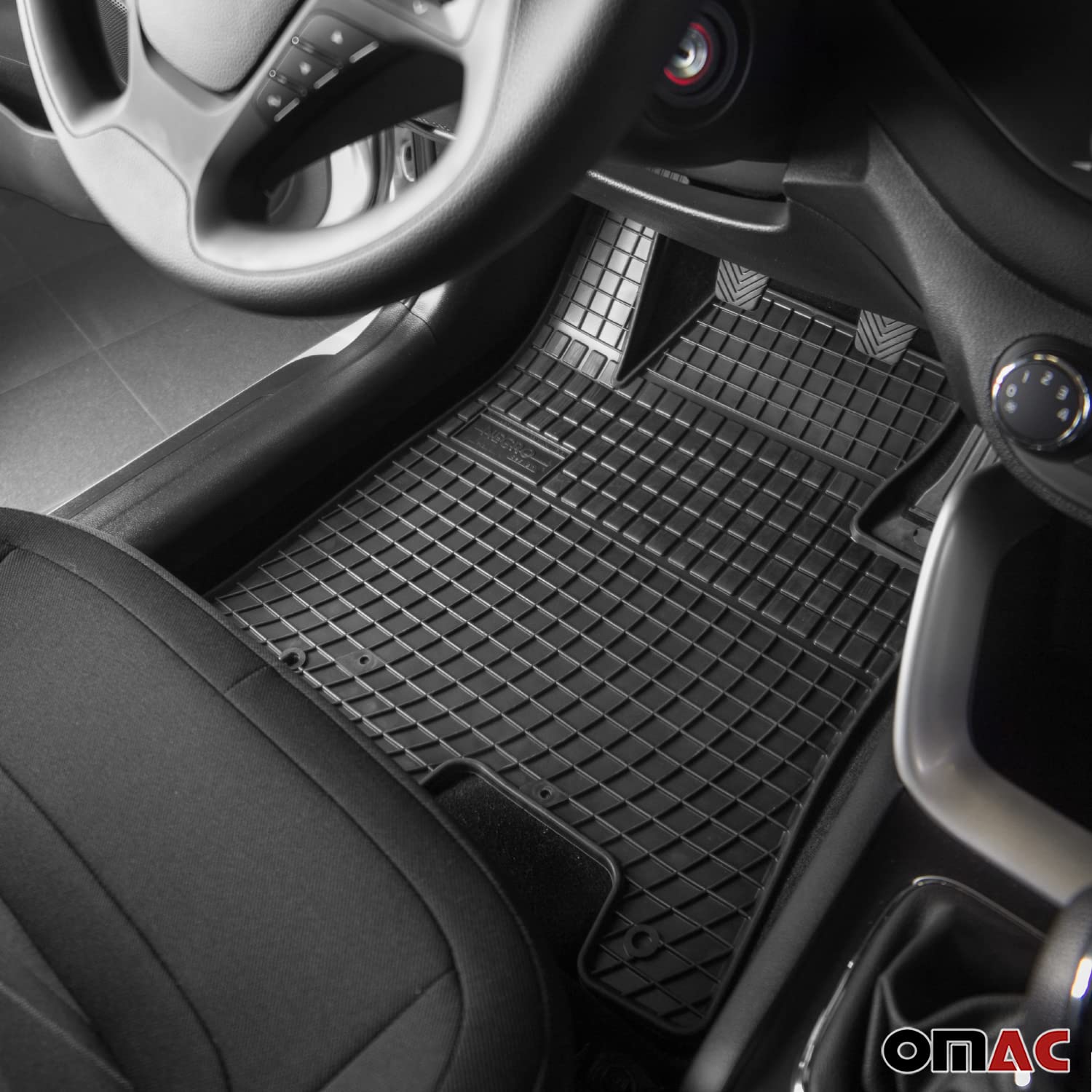 OMAC Custom Fit 3D All Weather Floor Mats for Audi Q7 Q8 SQ7 SQ8 (2017-2024) - Waterproof TPE Rubber Car Mats with Non-Slip Design | Laser Measured Perfect Fit | Odorless & Durable | Ideal for Daily Commute, Road Trips & Family Protection (Black)