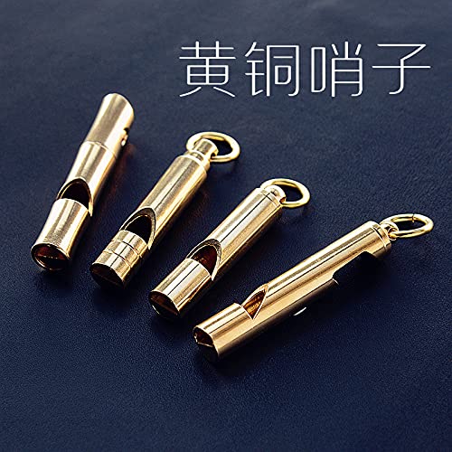 Survival Whistle Brass Keychain - EDC Accessory for Men & Women | Outdoor & Hiking Gear