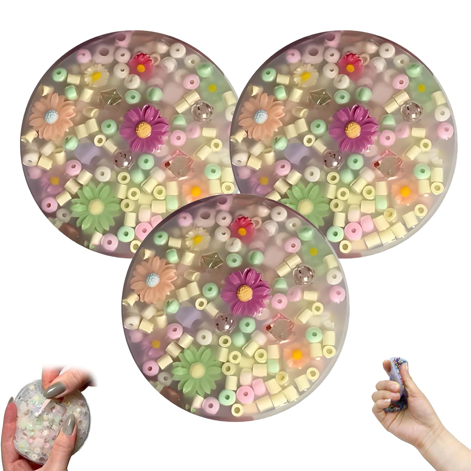 2Pcs Floral Fidget Pads for Skin Picking Relief - Sensory Fidget Toys for Anxiety, Stress & Trichotillomania - Helps Stop Nail Biting & Hair Pulling - Perfect for ADHD, OCD & Stress Relief at Home, Office or School
