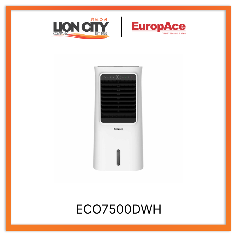 Europace ECO7500DWH 5L Portable Air Cooler with Air Purifier - Quiet Personal Cooling Fan for Home, Office & Bedroom - Energy Efficient Evaporative Cooler with 3 Speeds & 7-Hour Timer