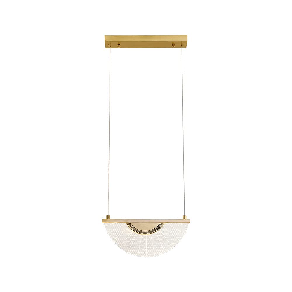 Vintage Chinese LED Chandelier - Antique Fan-Shaped Pendant Light with Mural Design for Bedroom, Dining Room, Kitchen Island, Corridor & Entrance | Wall Decor Lighting for Cozy Ambiance & Asian-Inspired Interiors