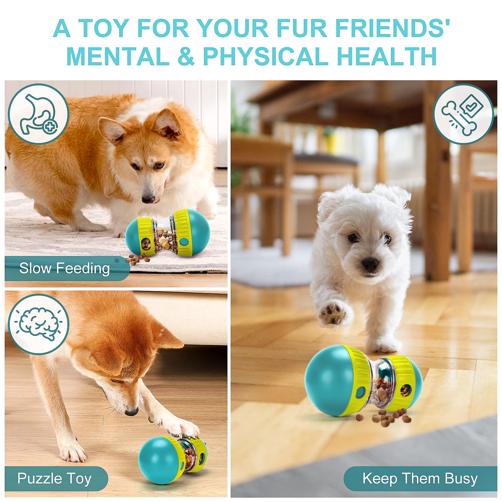 **Interactive Dog Treat Toy - Adjustable & Durable Puzzle Toy for Small, Medium & Large Breed Dogs - Keeps Pets Busy & Mentally Stimulated - Perfect for Training, Boredom Relief & Playtime (Green)**