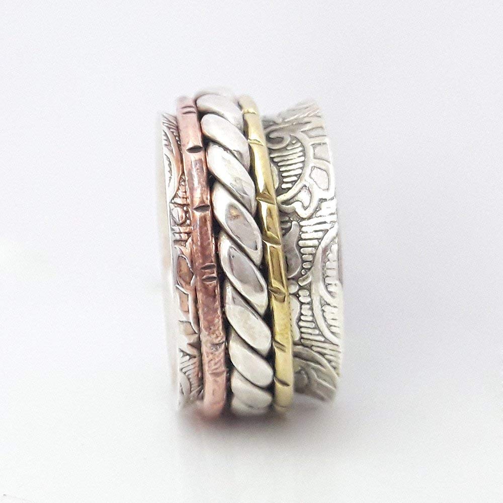925 Sterling Silver Spinner Rings for Women, Men & Girls - Anxiety Relief, Meditation & Yoga Thumb Ring - Personalized Valentine's Day Gift, Mother's Day Present - Perfect for Stress Relief & Mindfulness Practice