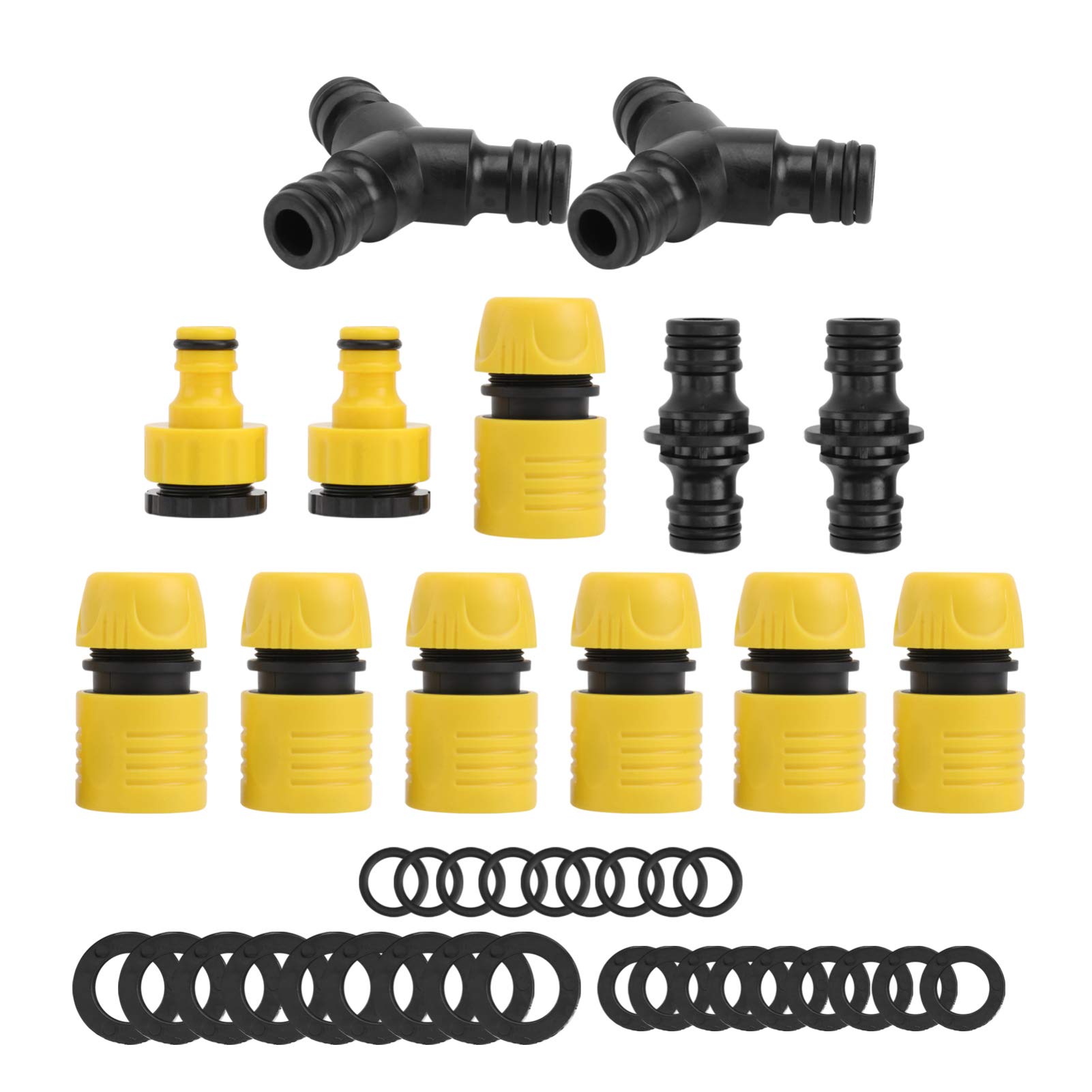 DOITOOL Garden Drip Irrigation Kit - 1 Set Yellow Water Pipe Connector, Hose Fittings & Tubing Joints for Efficient Plant Watering | Perfect for Home Gardens, Greenhouses & DIY Irrigation Systems