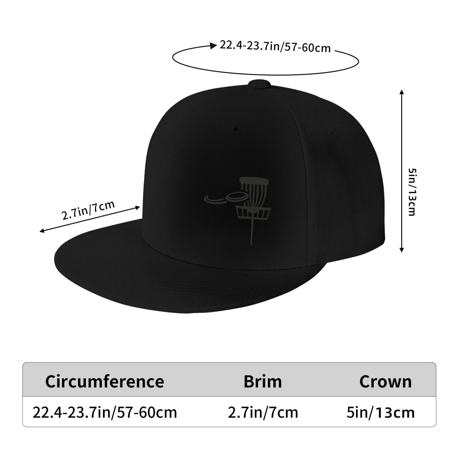 Premium Disc Golf Basket with Flying Disc - Men's Black Flat Bill Trucker Hat & Classic Baseball Cap for Outdoor Sports & Casual Wear