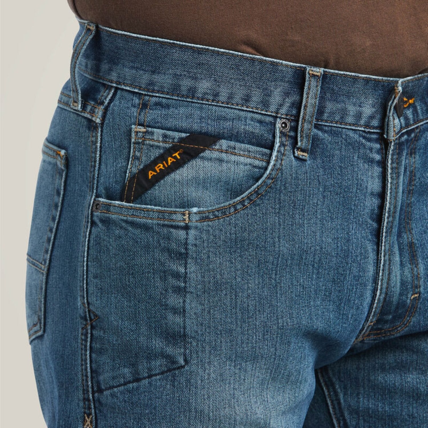 Ariat Men's Rebar M5 Basic Stackable Straight Leg Jean - Durable Work & Casual Denim Pants for Ranch, Construction & Everyday Wear