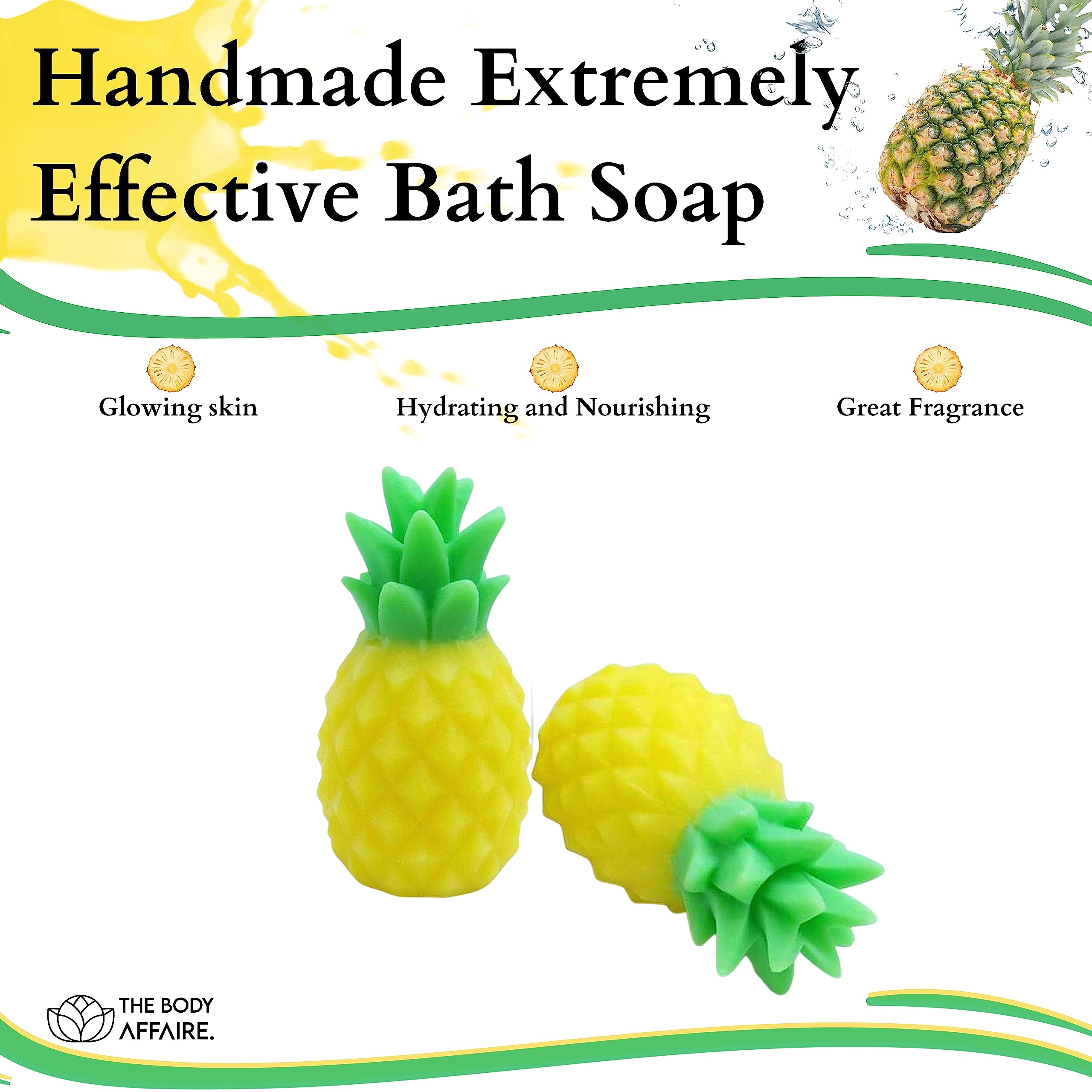 FORGANIK Handmade Pineapple Soap by The Body Affaire - 100g Natural, Organic & Vegan for Sensitive Skin - Perfect for Daily Cleansing, Gifts & Spa Relaxation