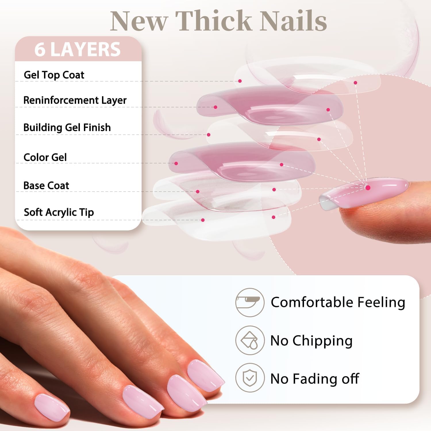 KXAMELIE 24PCS Pastel Pink Short Oval Press on Nails - Acrylic Fake Nails with Glue for Women, Soft Gel Strong Stick on Nails for Daily Wear & Special Occasions