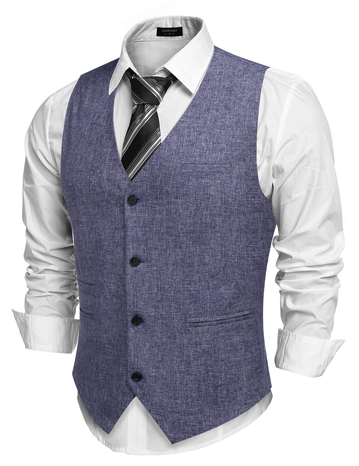 COOFANDY Men's Slim Fit Casual Business Vest - Lightweight Waistcoat for Office & Formal Wear | Perfect for Weddings, Business Meetings & Smart Casual Outfits
