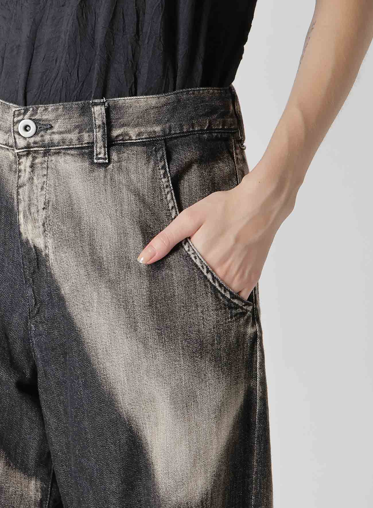 Spotted Denim Gusset Wide Leg Pants for Women - Trendy High Waist Loose Fit Casual Trousers for Everyday Wear, Office, and Street Style
