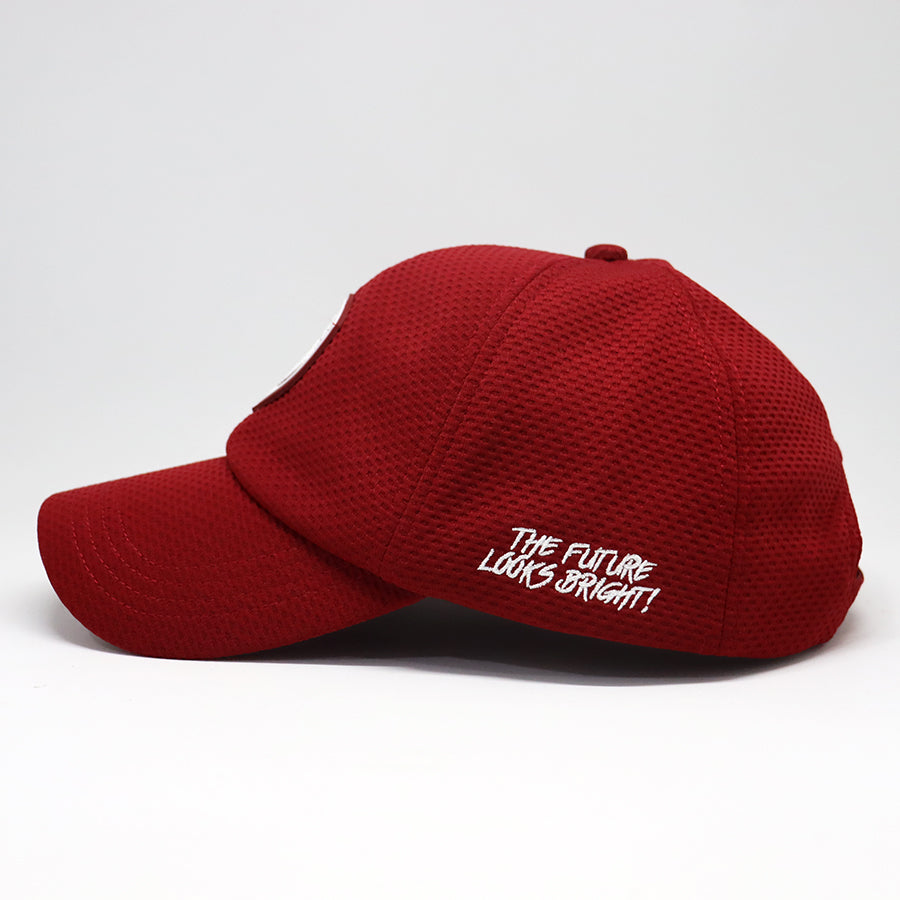 VT Shield Future Looks Bright Burgundy Performance Hat with Velcro Closure - Perfect for Running, Golf, and Outdoor Sports