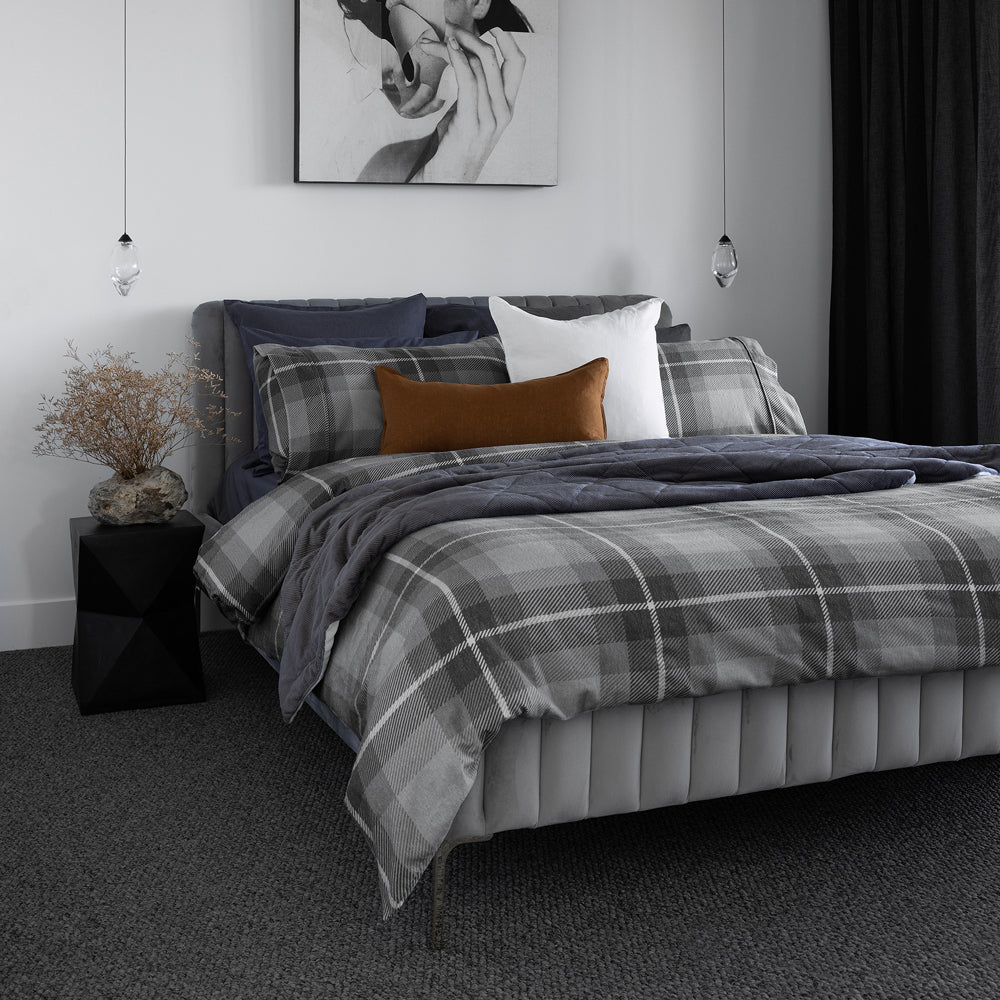 Harrison Flannelette Quilt Cover Set - Soft & Cozy Queen Size Bedding for Winter | Perfect for Master Bedroom, Guest Room & Cold Weather Comfort