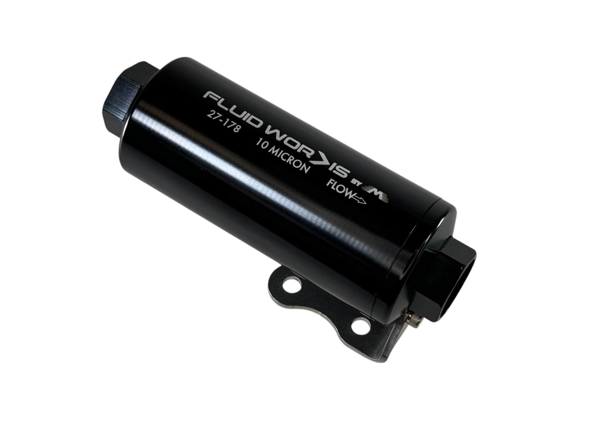 Fluidworks 6GPM Compact 10ORB Post Fuel Filter with Mount (10 Micron) - Heavy Duty Fuel Filtration for Diesel Engines, Tractors, and Industrial Equipment