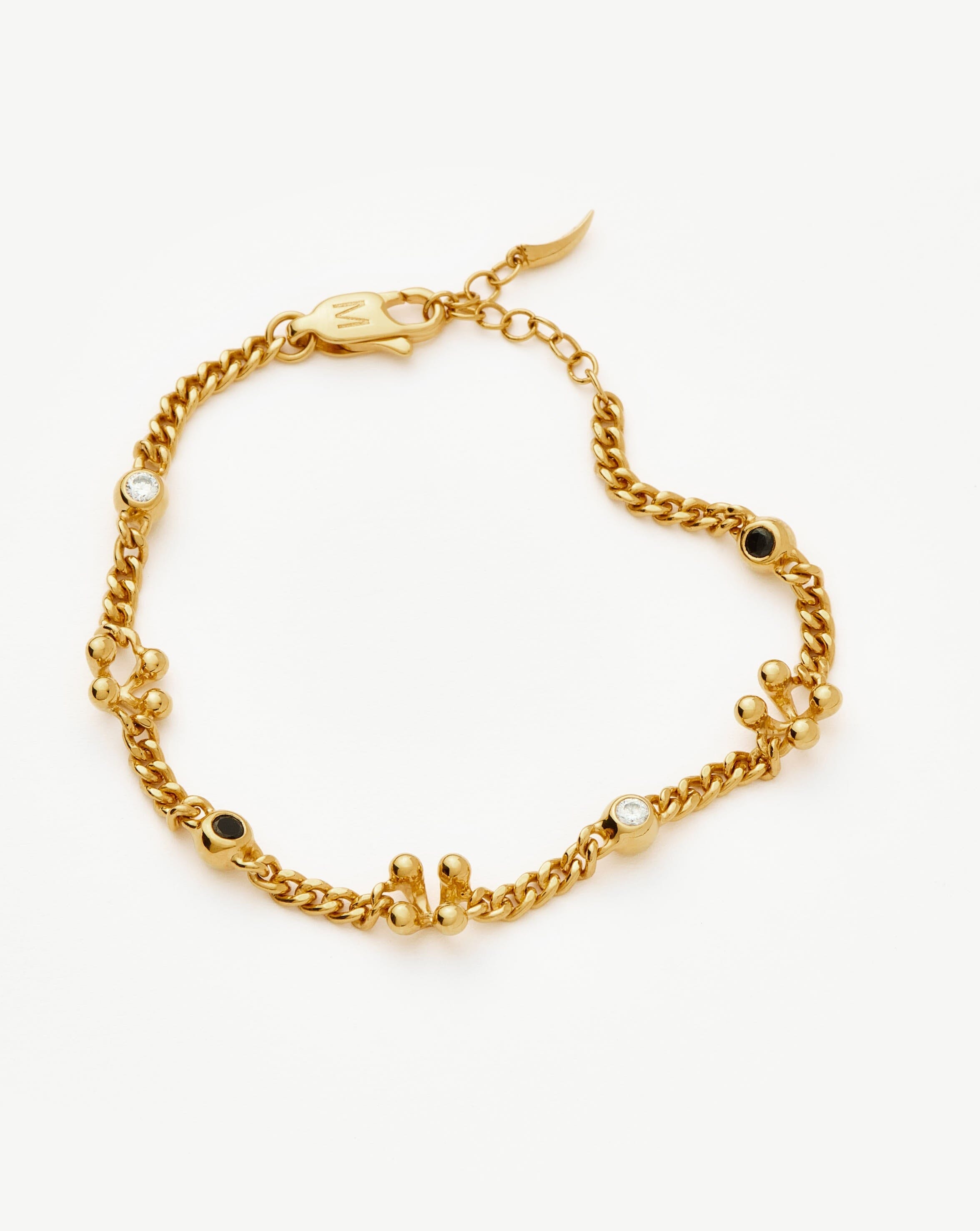Kinetic Duality Charm Bracelet - 18k Gold Plated Cubic Zirconia Jewelry for Women | Elegant Gift for Birthday, Anniversary & Special Occasions