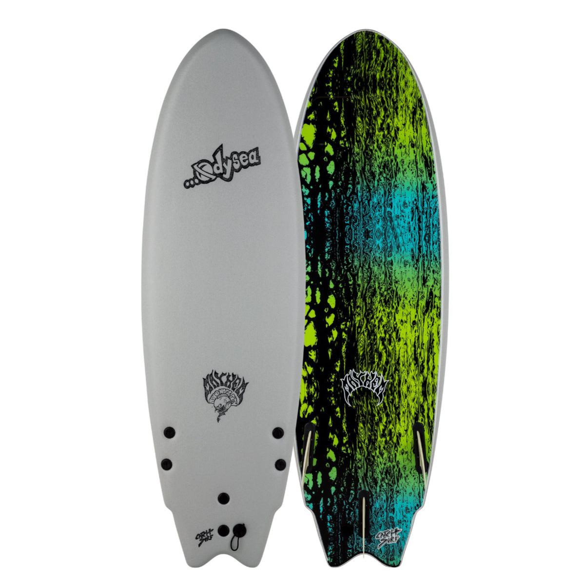 Odysea X Lost Round Nose Fish RNF 5'5 Surfboard - Grey - 20L Volume - Perfect for Small Waves & Summer Surfing