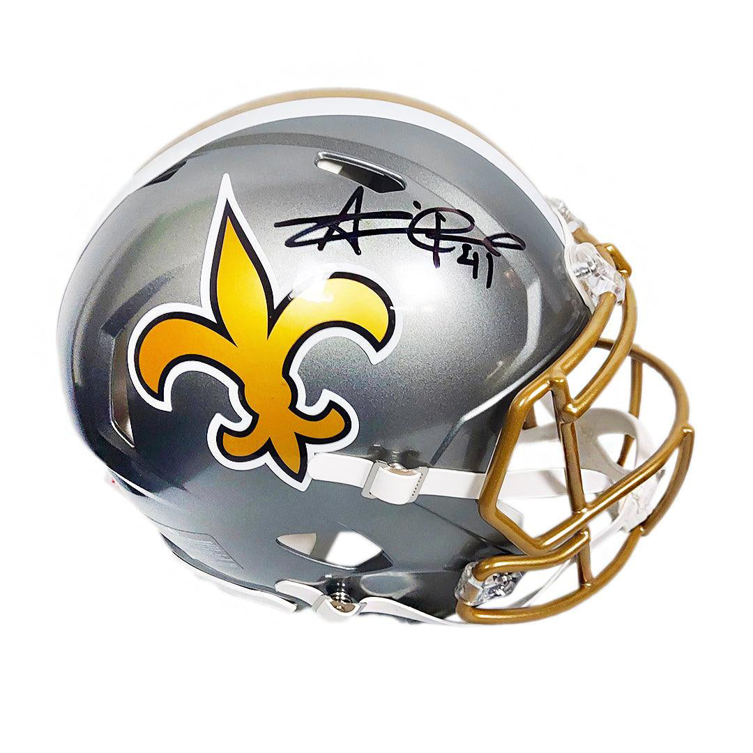 Authentic Alvin Kamara Signed New Orleans Saints Speed Full-Size Football Helmet with Beckett COA - Perfect for NFL Collectors, Sports Memorabilia Displays & Saints Fan Gifts