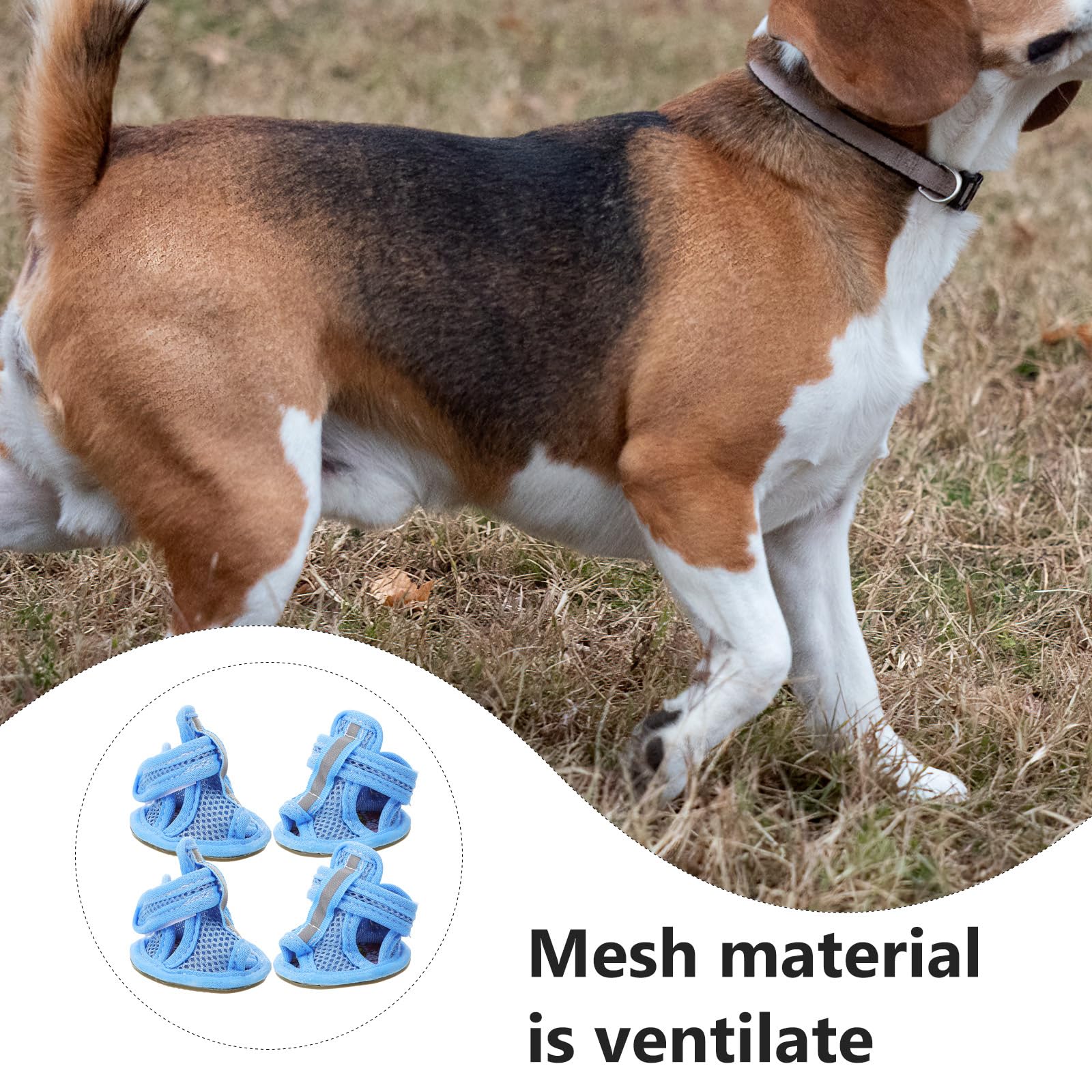 **Breathable Mesh Dog Sneakers - Summer Sandals for Small Dogs, Pack of 4 (Size L) - Protect Paws on Hot Pavement & Outdoor Adventures**