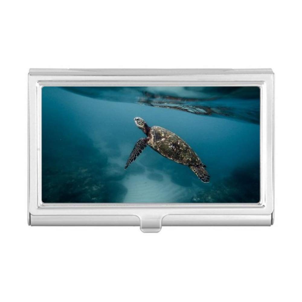 Ocean Sea Turtle Business Card Holder - Eco-Friendly Leather Card Case Wallet for Men & Women - Perfect for Office, Meetings, and Networking Events