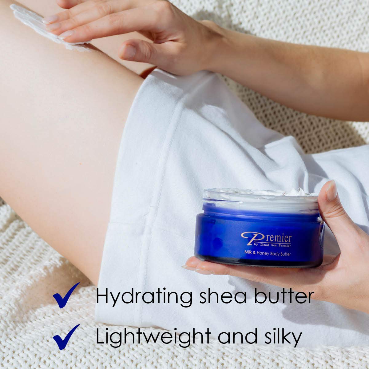 Premier Dead Sea Milk & Honey Aromatic Body Butter – Hydrating Shea Butter for Women & Men, Moisturizing & Firming Anti-Aging Cream for Dry Skin, Hands & Body, 5.95 Fl.oz – Perfect for Daily Skincare Routine & Spa-Like Hydration at Home