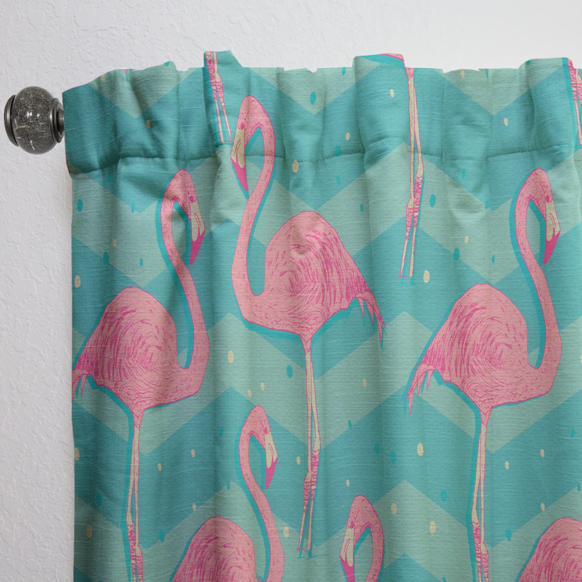 DesignQ Pink Flamingo Birds Thermal Insulated Curtains - Single Panel 52x84 Inches - Elegant Window Treatments for Bedroom & Living Room | Perfect for Home Decor, Privacy & Energy Savings