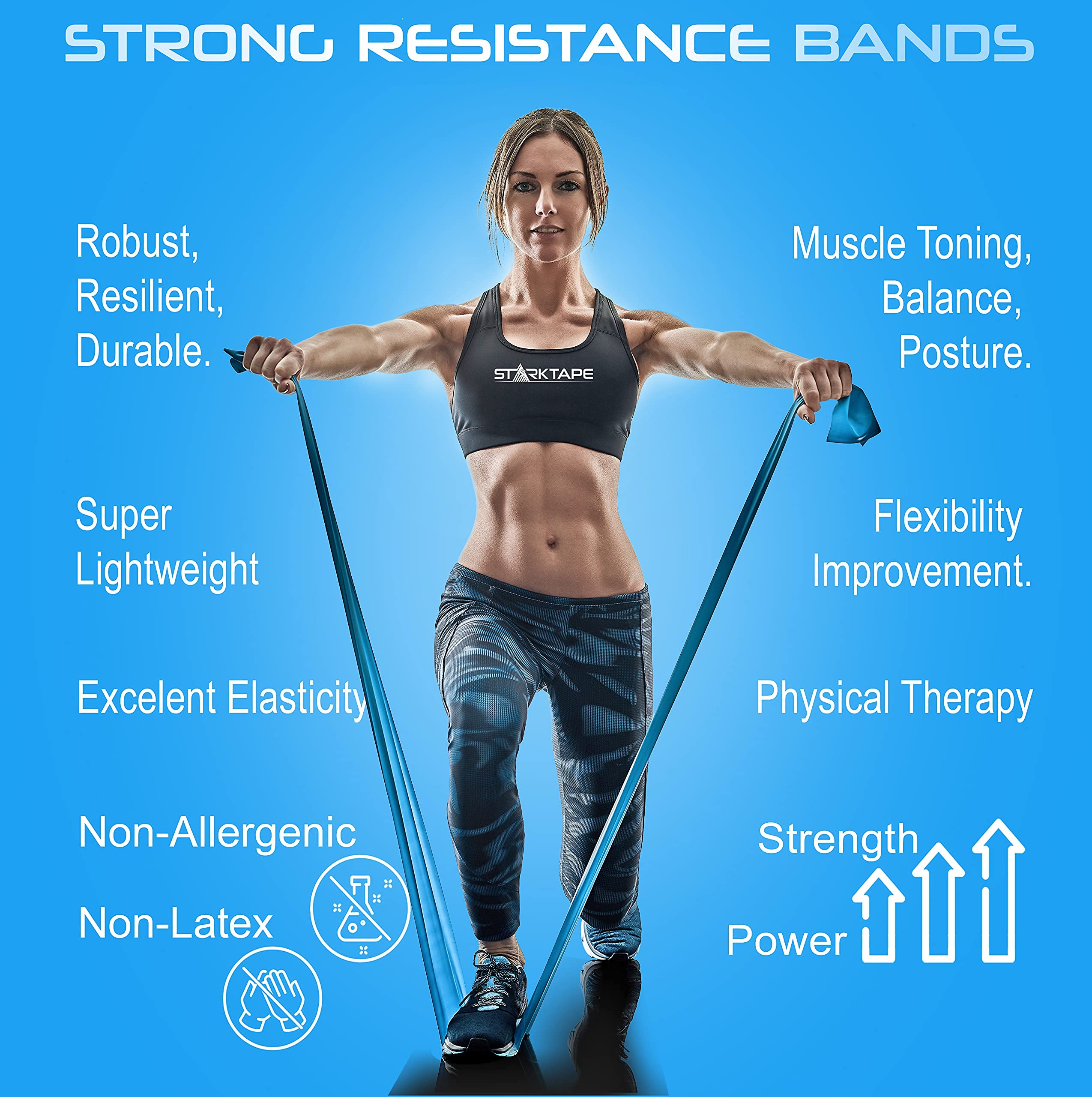 Premium Resistance Bands Set - 5 Non-Latex Exercise Bands & 8-Yard Therapy Band for Home Workouts, Physical Therapy, Yoga, Pilates and Strength Training | Medium Green | Ideal for Gym, Rehab and Fitness Enthusiasts