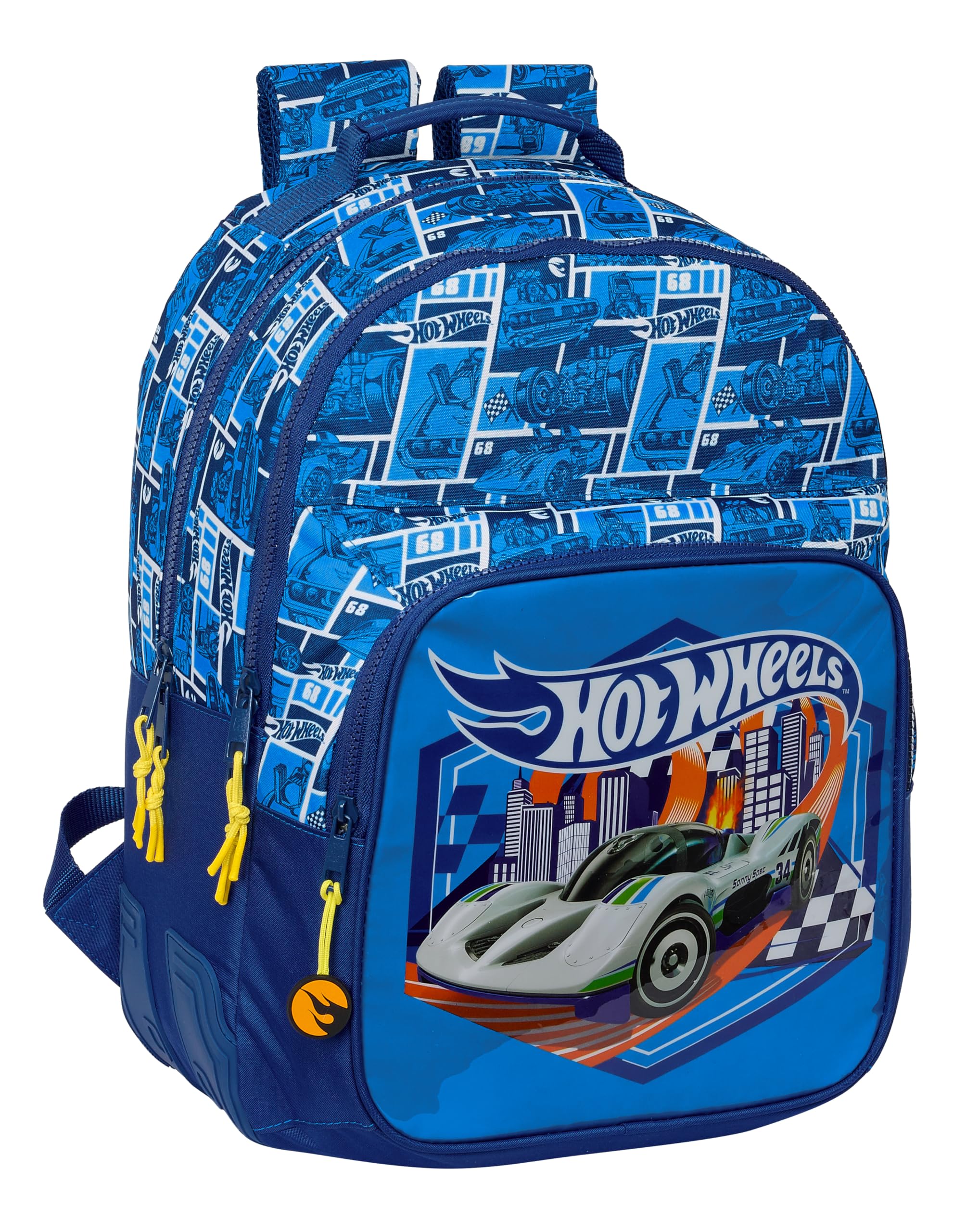 Hot Wheels SONNY Kids School Backpack - Durable & Comfortable for Boys & Girls, Navy Blue, 32 x 15 x 42 cm - Perfect for School, Travel & Daily Use