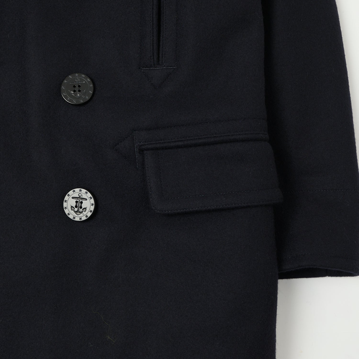 Buzz Rickson's BR14146 U.S. Navy Long Pea Coat - Classic Wool Winter Coat for Men | Perfect for Cold Weather, Military Style Outerwear & Vintage Fashion Enthusiasts