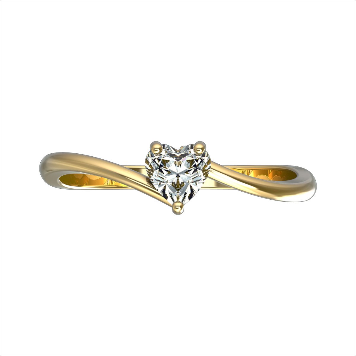 14K Gold Heart Shaped Solitaire Diamond Engagement Ring for Women - 0.35 Ct TCW, Perfect for Proposals, Anniversaries & Romantic Occasions