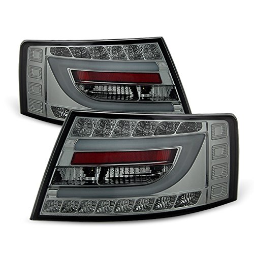 AKKON LED Tail Lights for 2005-2008 Audi A6 & A6 Quattro - Smoke Light Tube Design Replacement for OE LED Models - Perfect for Night Driving & Custom Car Upgrades
