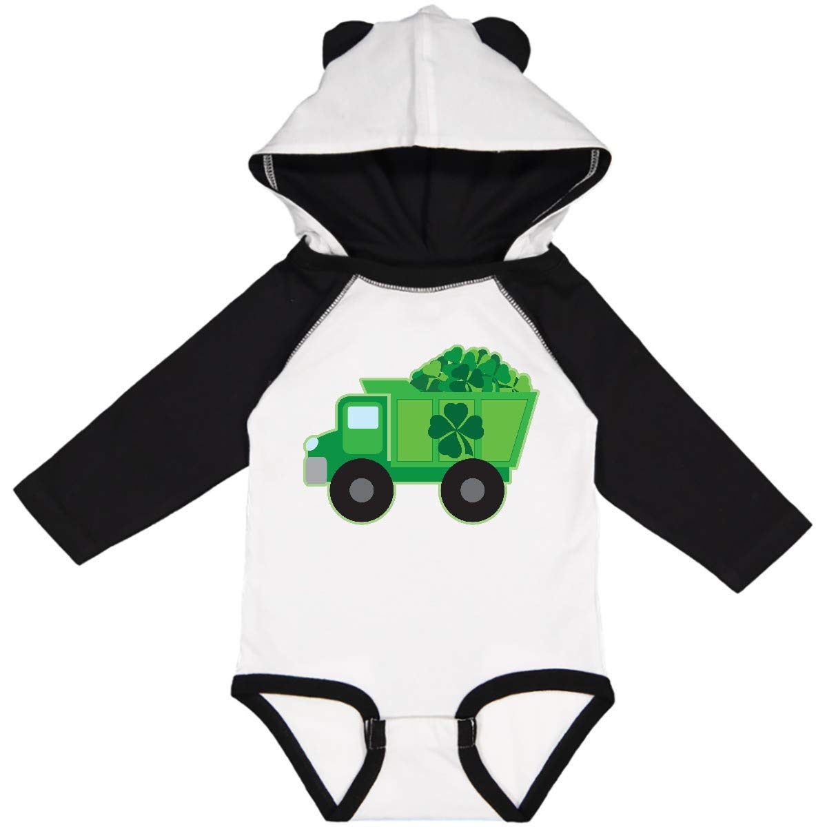 Inktastic St. Patrick's Day Irish Clover Dump Truck Baby Bodysuit - Cute Long Sleeve Romper for Boys & Girls - Perfect for Irish-Themed Parties, Holiday Photos & Everyday Wear