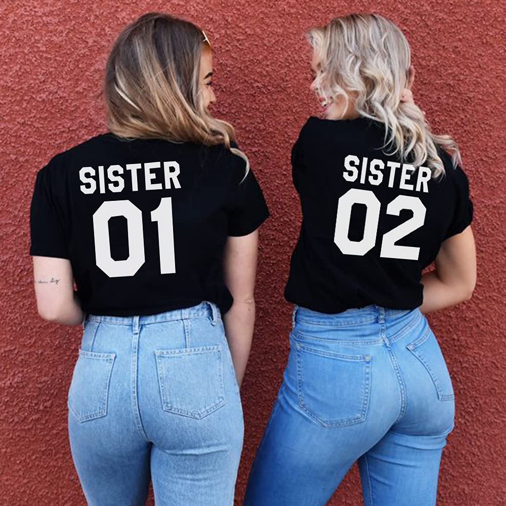 Soul Couple Best Friend Matching BFF Shirts for Women - Sister T-Shirts in 8 Colors - Perfect for Birthdays, Anniversaries, and Girls' Night Out