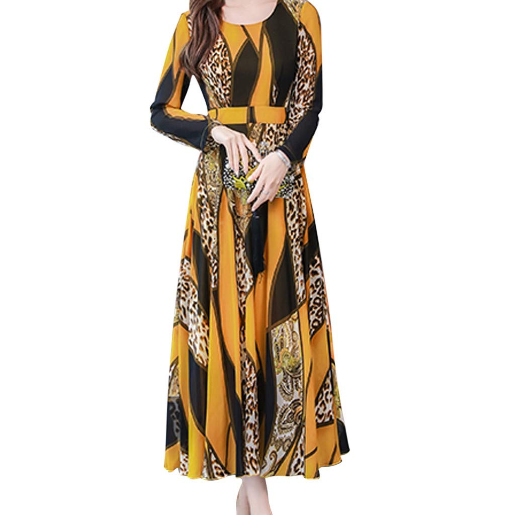 Women's Fashion Short Black Leopard Print Dress - O-Neck Long Sleeve Knee-Length Dress for Autumn | Perfect for Casual Wear, Office Outfits & Evening Parties