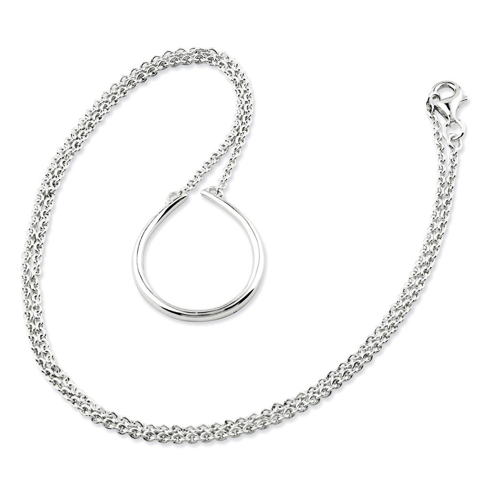 Sterling Silver Teardrop Charm Pendant Necklace 17 Inch - Elegant Layering Jewelry for Women, Perfect for Daily Wear & Special Occasions
