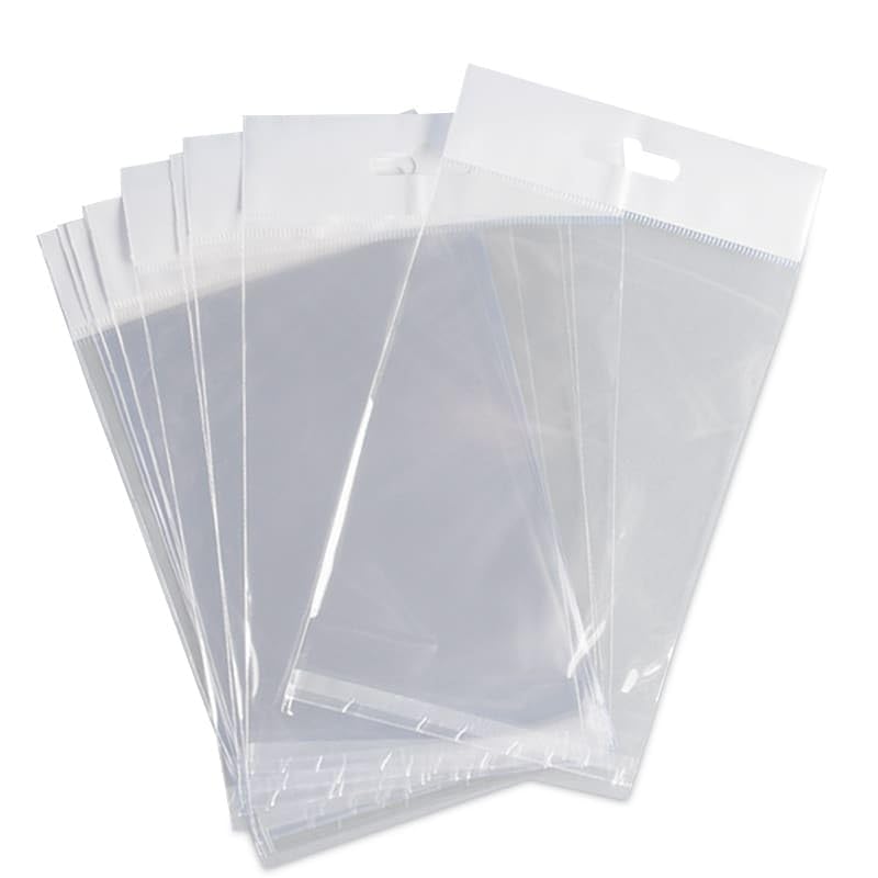 5 X 7 1.6 Clear Heavy Duty Lip & Tape Cellophane Bags with Header - Pack of 1000 | Perfect for Retail Packaging, Gift Bags & Food Storage