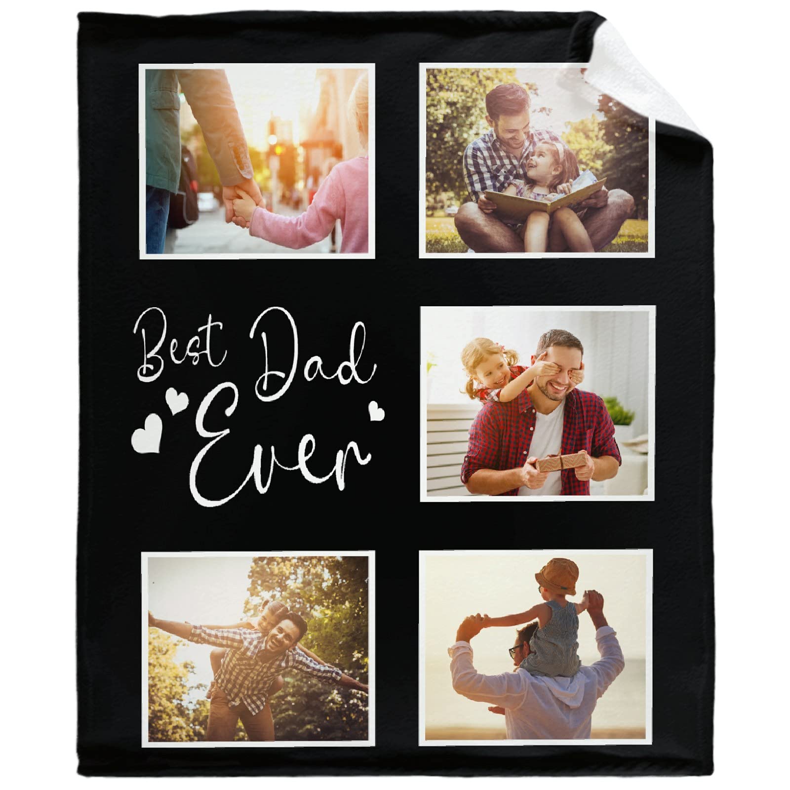 Custom Personalized Best Dad Ever Photo Blanket - Soft & Comfortable 120