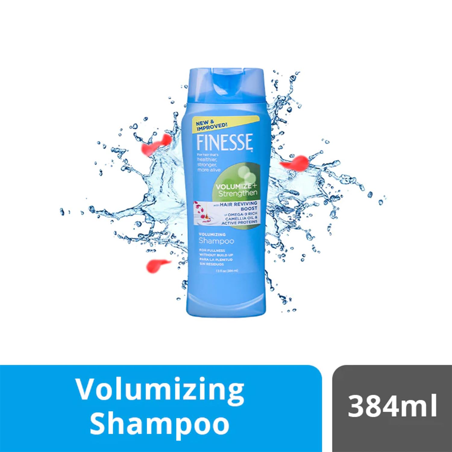 FINESSE Volumize + Strengthen Shampoo for Thicker, Fuller Hair - 13 Fl Oz Sulfate-Free Volumizing Shampoo for Fine & Thin Hair - Adds Body & Shine - Salon Quality Hair Care for Daily Use at Home