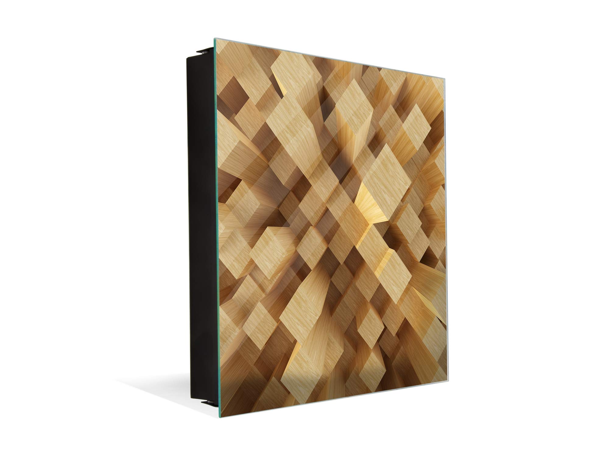 Modern Decorative Key Storage Cabinet with Glass Whiteboard - K10A Cube Design | Perfect for Home, Office & Entryway Organization