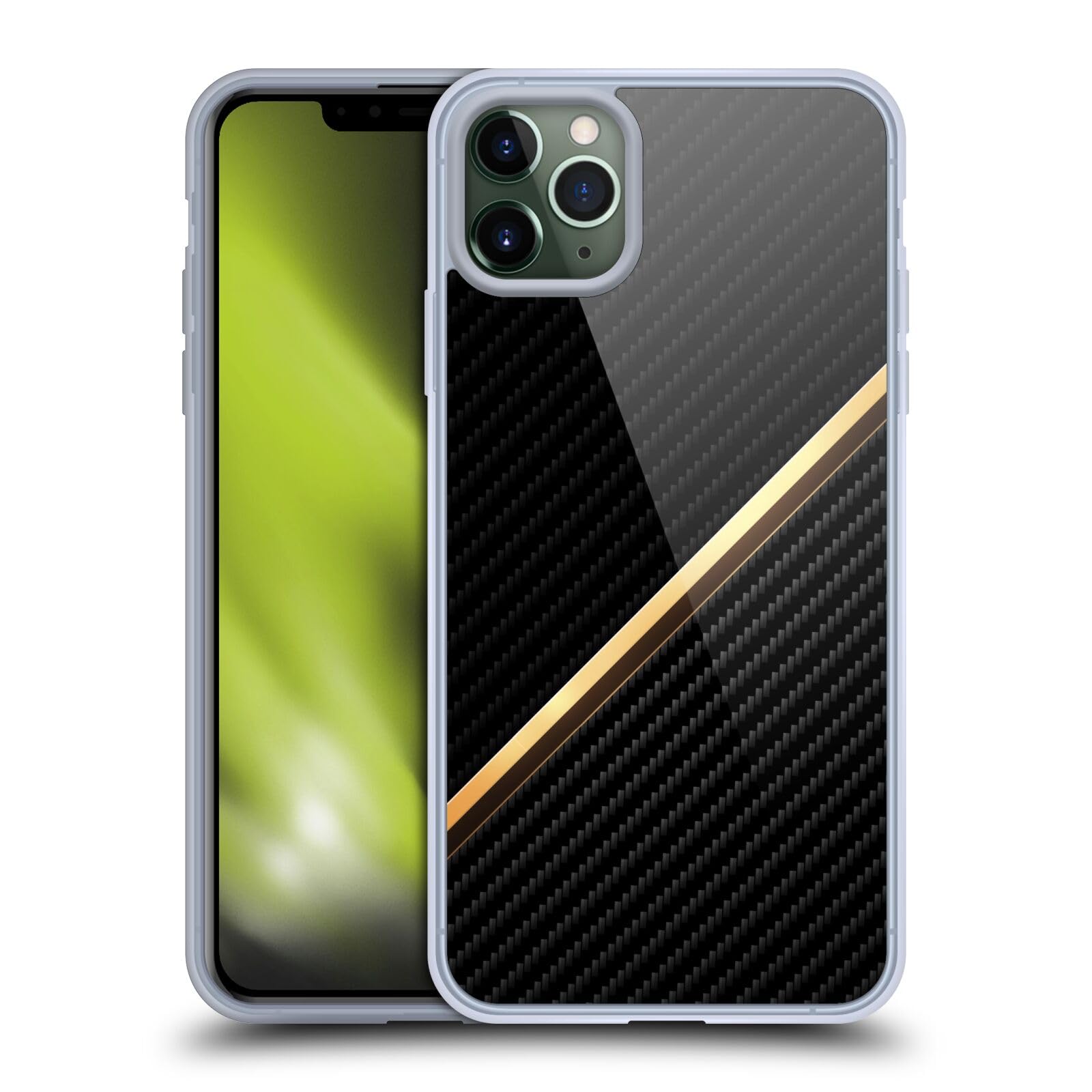 Officially Licensed Alyn Spiller Gold Carbon Fiber Soft Gel Case for Apple iPhone 11 Pro Max - Slim Protective Cover with Premium Design for Everyday Use & Special Occasions