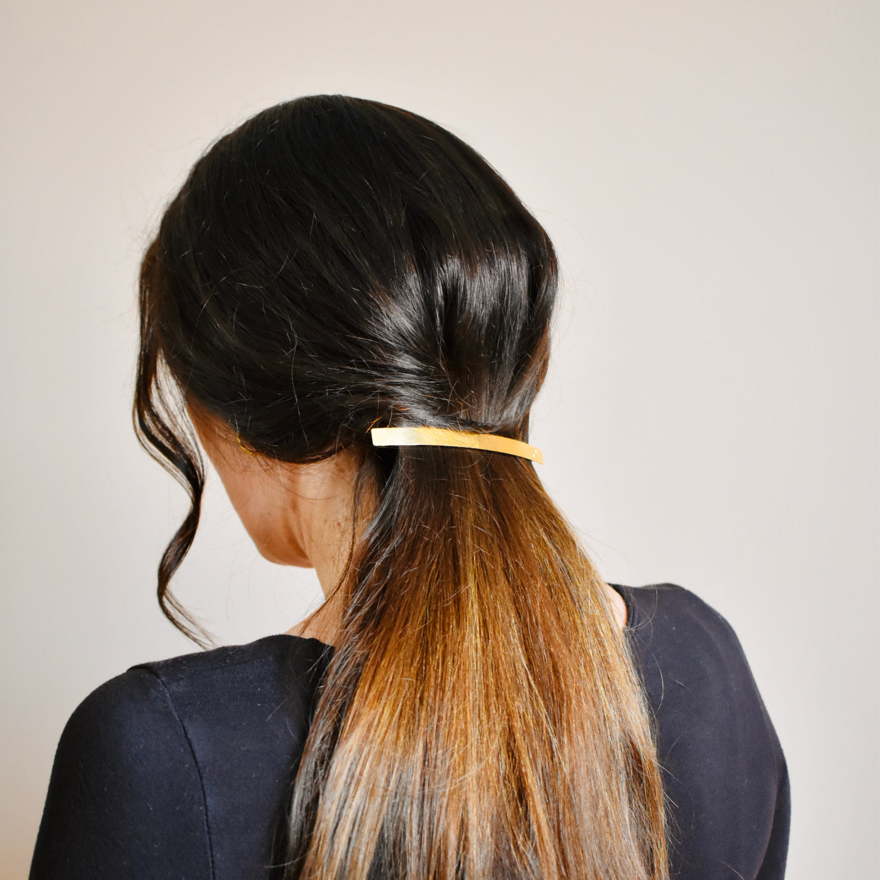 Grande Barrette Adèle - Gold Smooth Hair Clip for Women - Perfect for Weddings, Parties & Everyday Elegance