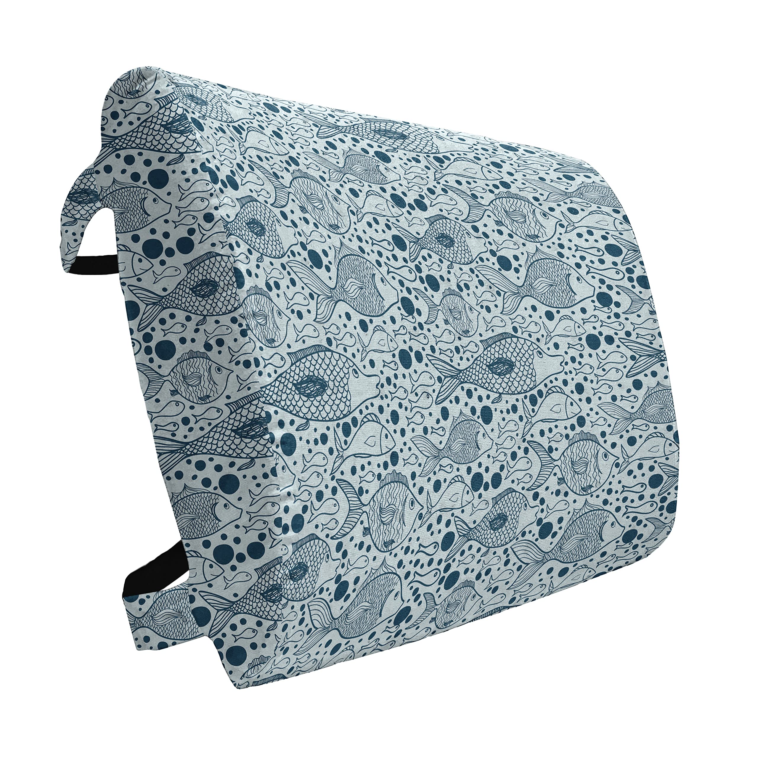 Ambesonne Vintage Blue Lumbar Support Pillow - Underwater Life Theme with Fish & Bubbles - High Density Foam for Office Chair & Car Seat - 14
