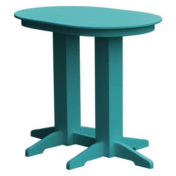 Eco-Friendly Recycled Plastic Oval Bar Table - Outdoor & Indoor Use for Patio, Garden, or Home Decor